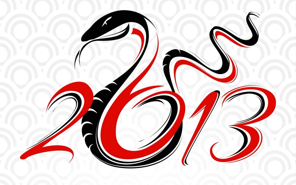 Year of the Snake, White Background